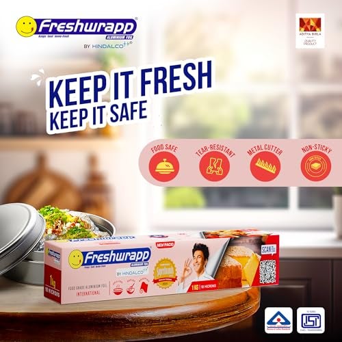Freshwrapp Hindalco Freshwrapp International Aluminium Foil 1 Kilo Gram Net, 18 microns |Food Packing, Wrapping , Storing , Serving and Cooking (Baking , Grilling , Roasting, Freezing) - Image 3