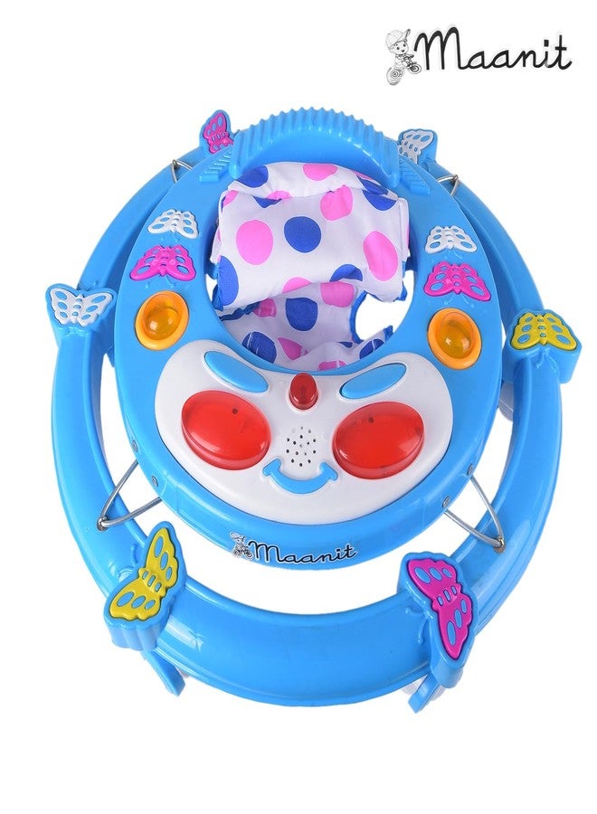 Maanit Walker with Foldable,Cushion Seat | Activity Walker for Baby with Musical Toy Bar | Walker Boys and Girls (Blue) - Image 4