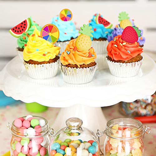 Whaline 4 Pack Fruit Shaped Silicone Mold Pineapple Lemon Watermelon Strawberry Chocolate Candy Baking Mould 3D Summer Fruit Ice Mold for DIY Jelly Fondant Soap Gummy Cake Cupcake Topper Decoration - Image 4