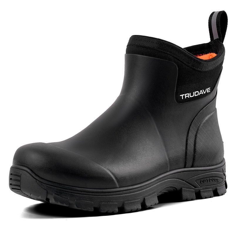 Trudave Men's Rain Boots Waterproof Garden Shoes, Ankle Rubber Work Boots, Camp Outdoor Snow Mud Boots for Farming, Hunting, Lawn Work, Size 10 - Image 1