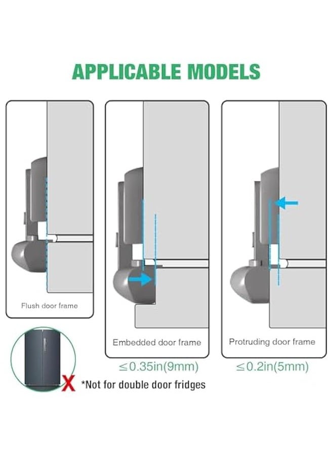TRASSLE 2 Pcs Baby Safety Fridge lock, Child Proof Refrigerator Freezer Door Lock, Protect Refrigerators With Damaged Sealing Strips  - Image 4