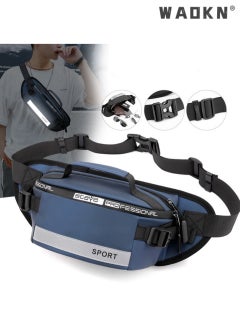 WAOKN Men Women Fashionable Waterproof Crossbody Bag with Adjustable Belt for Running Hiking Traveling Green Fashion Waist Bags Hip Packs for Outdoors Sports,Lightweight Men's Sports Waist Bag, Multi-functional Shoulder Crossbody Bag Fashionable Fanny Pack Belt Bag for Women Men  - Image 1