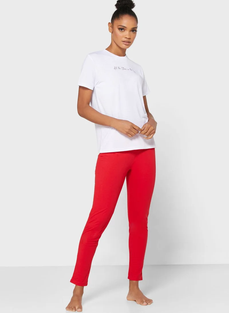 Ginger Slogan Pyjama Set