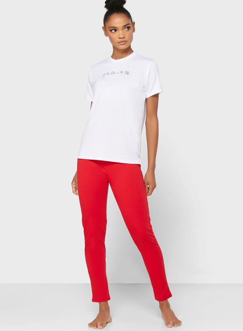 Ginger Slogan Pyjama Set