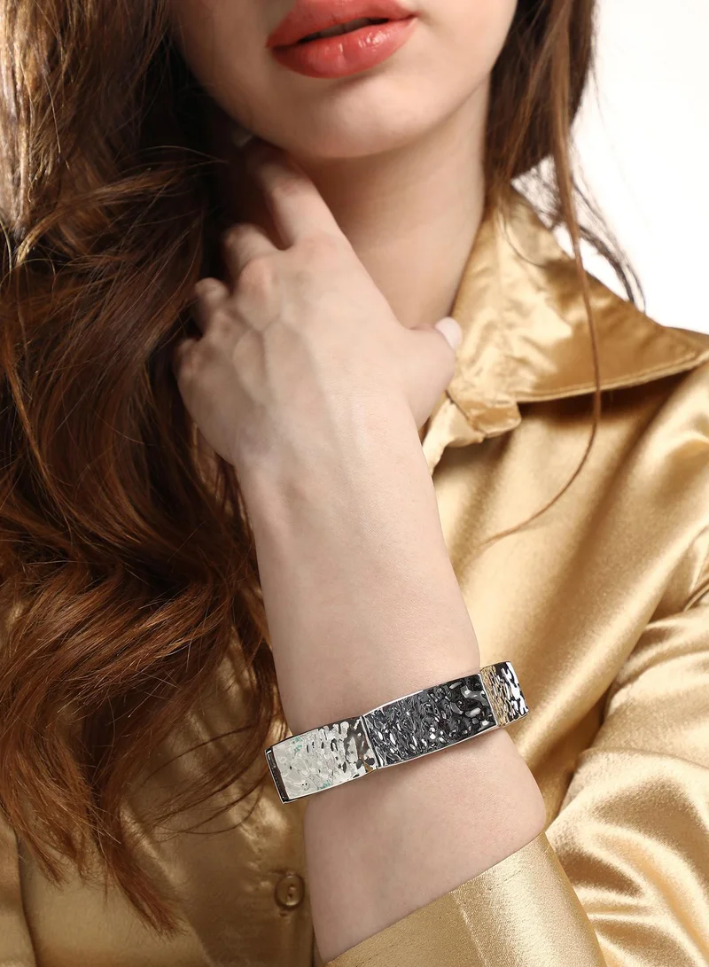 SOHI Dented-Bolt Bangle Artificial Bracelet Jewellery