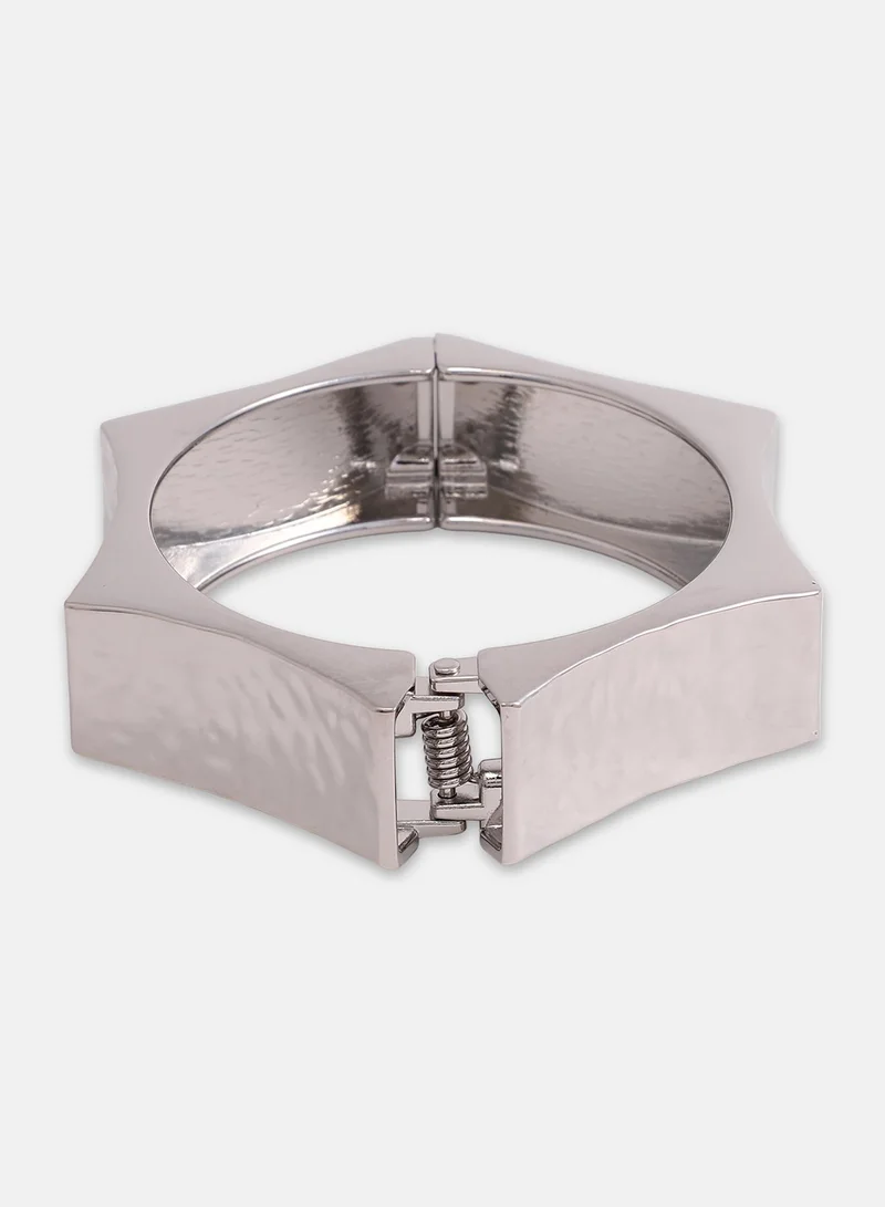 SOHI Dented-Bolt Bangle Artificial Bracelet Jewellery
