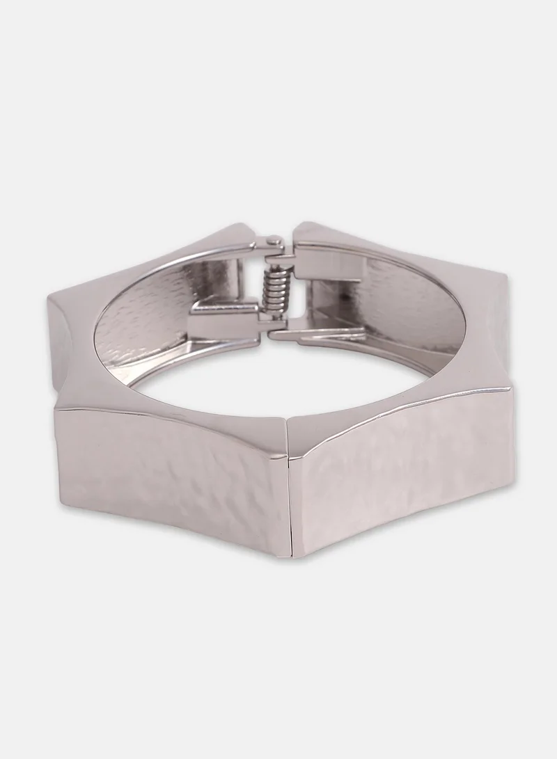 SOHI Dented-Bolt Bangle Artificial Bracelet Jewellery