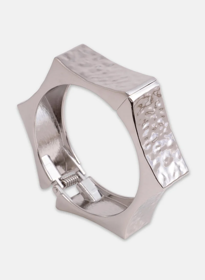 SOHI Dented-Bolt Bangle Artificial Bracelet Jewellery
