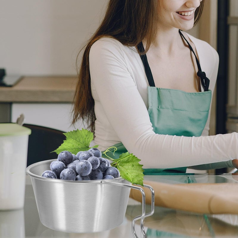 وعاء التخييم الفولاذ المقاوم للصدأ مع مقباس كبير للشوربة والرامن في الهواء الطلق، محمول للمشي لمسافات طويلة والنزهات - Image 5