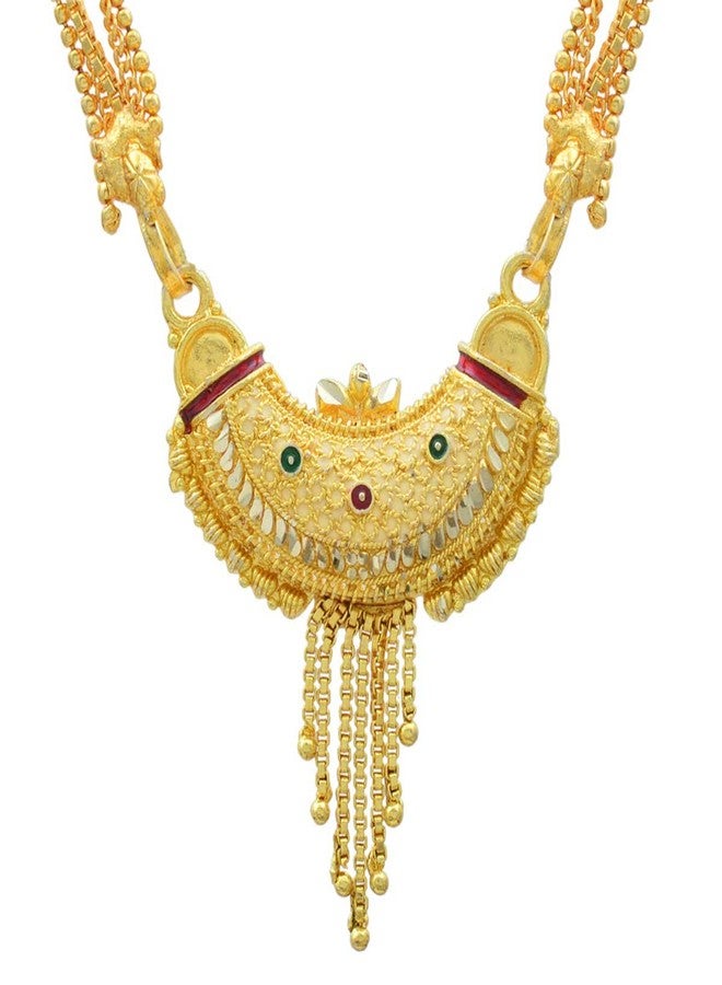 Memoir Gold Plated Traditional Chand Mangalsutra for Women - Necklace Jewellery for Girls, Wedding, Marriages(24 Inch Long) - Image 1
