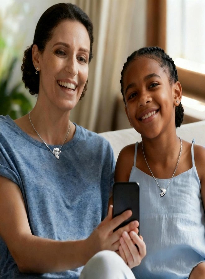 QeenseKc 2pc Heart Split Charm Mother Daughter Bead Compatible with Pandora Bracelet Women - Image 5