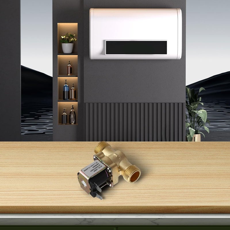 Brass Electric Solenoid Valve G1/2 Normally Closed 220V for Water Flowand Pressure Regulation - Image 2