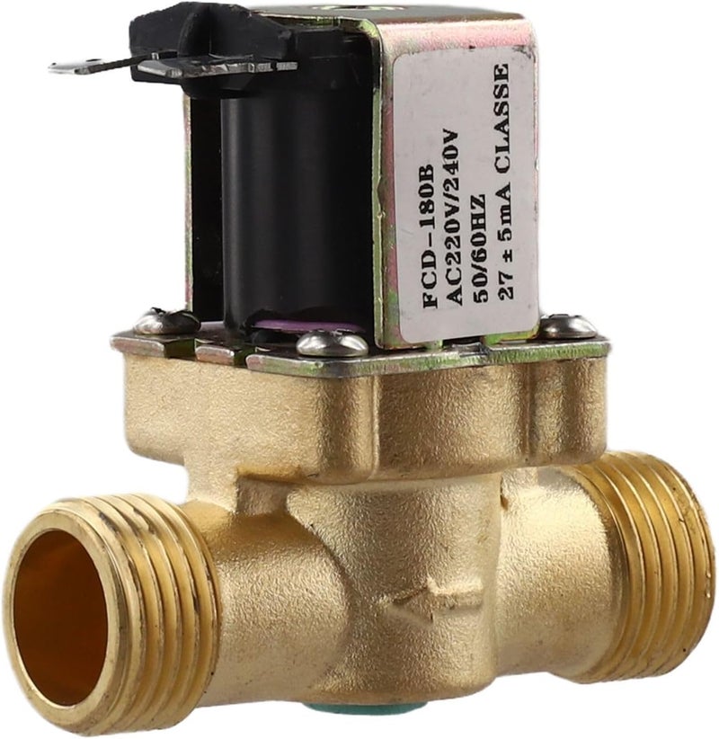Brass Electric Solenoid Valve G1/2 Normally Closed 220V for Water Flowand Pressure Regulation - Image 1