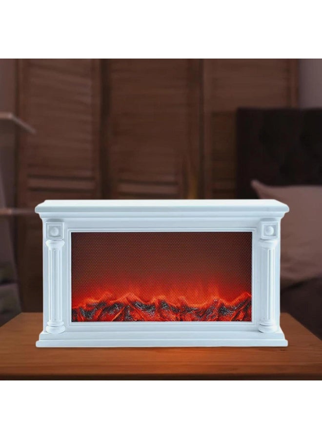 Toshionics Fireplace Lanterns Decorative Flameless Portable Led Lantern Battery Operated and USB Operated Indoor/Outdoor(No Heater Function) White-33X10.5X21CM - Image 3