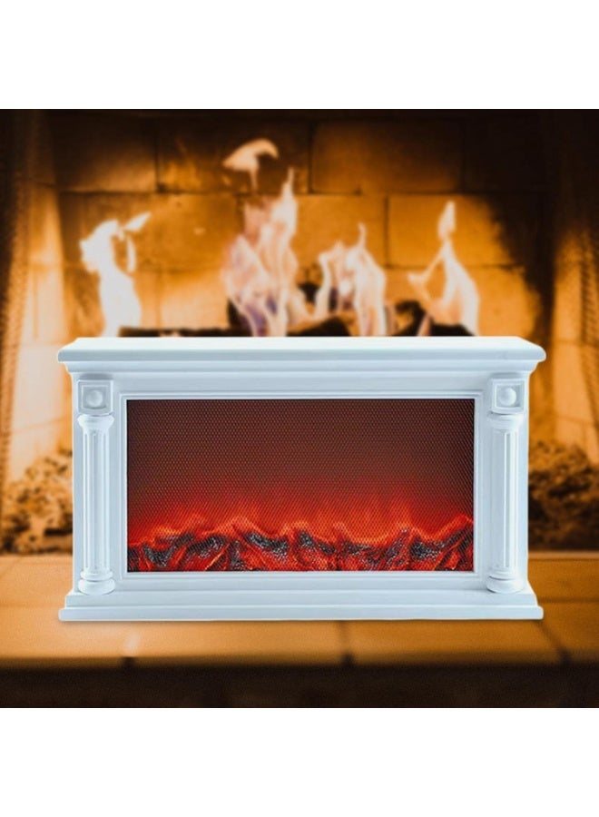 Toshionics Fireplace Lanterns Decorative Flameless Portable Led Lantern Battery Operated and USB Operated Indoor/Outdoor(No Heater Function) White-33X10.5X21CM - Image 2