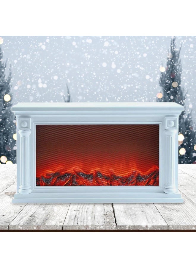 Toshionics Fireplace Lanterns Decorative Flameless Portable Led Lantern Battery Operated and USB Operated Indoor/Outdoor(No Heater Function) White-33X10.5X21CM - Image 4