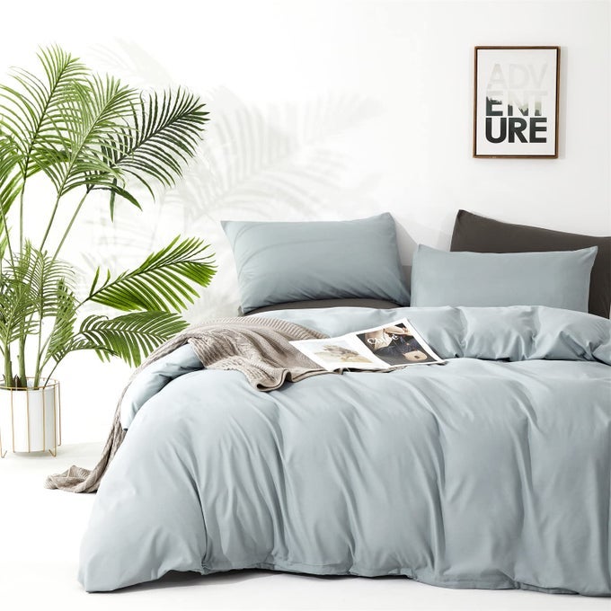 HAZE BLUE COMFORTER SETS QUEEN SOLID LIGHT DUSTY BLUE BEDDING COMFORTERS WOMEN MEN PLAIN LIGHT BLUE BED QUILTS MODERN MINIMALIST GREYISH BLUE BLANKETS SOFT HEALTH MIST LAKE BLUE BED WARM