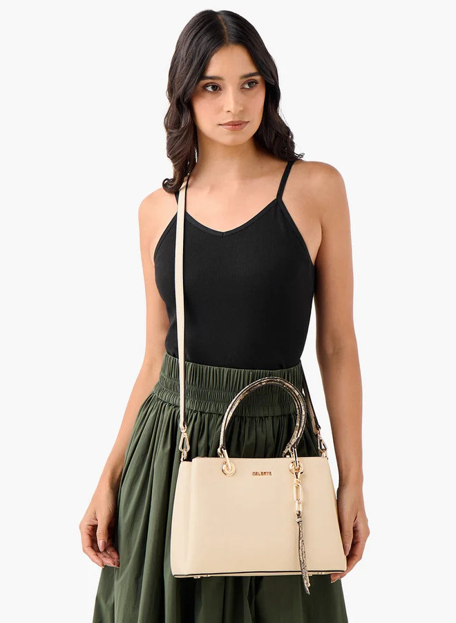 Celeste Animal Print Tote Bag with Detachable Strap and Double Handle