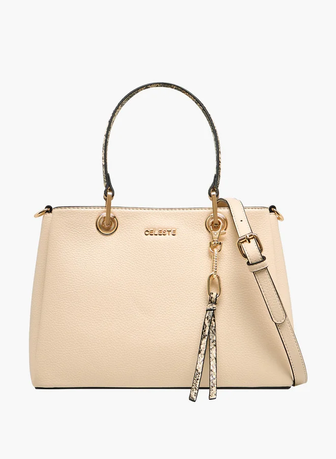 Celeste Animal Print Tote Bag with Detachable Strap and Double Handle