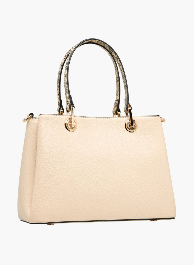 Celeste Animal Print Tote Bag with Detachable Strap and Double Handle