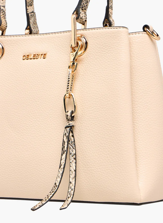 Celeste Animal Print Tote Bag with Detachable Strap and Double Handle