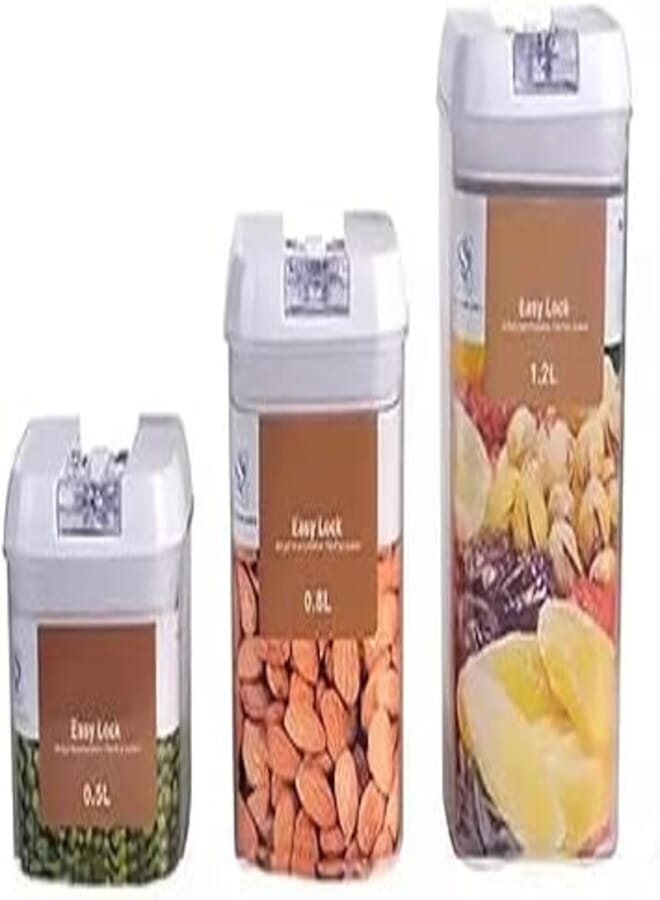 1 Set 4 Piece Vacuum Sealed Cans, Airtight Food Storage Container with Lid, Multi-Capacity Leakproof Acrylic Kitchen Organizer, Rice Food Container. 