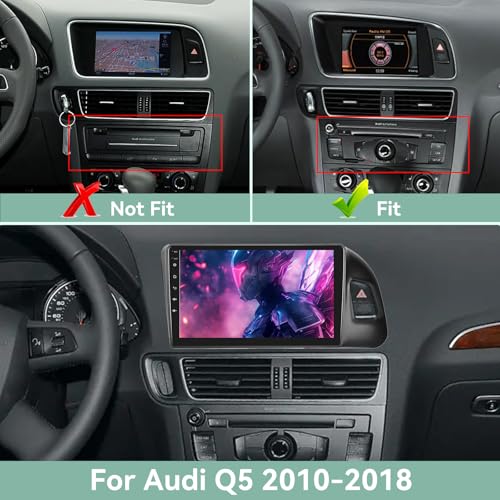EKAT [2G+64G] راديو لأودي Q5 2010-2018، شاشة تعمل باللمس 9 بوصة أودي Q5، كار بلاي/أندرويد أوتو/صوت EQ/1080P/SWC/بلوتوث - Image 2