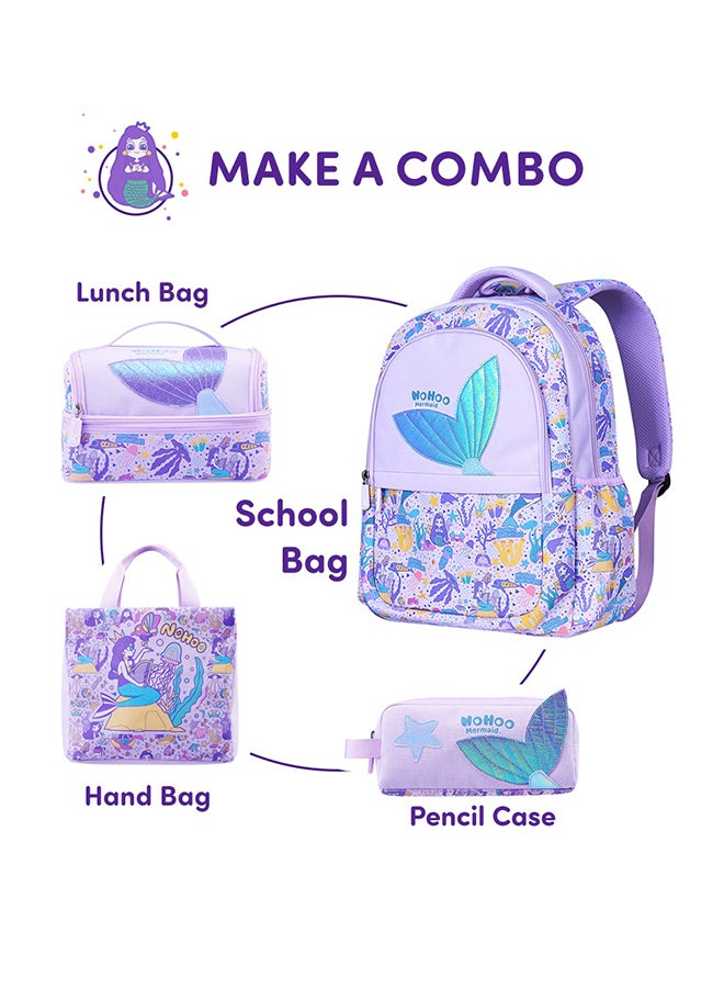 Nohoo Kids 16 Inch School Bag Mermaid - Purple - Image 5