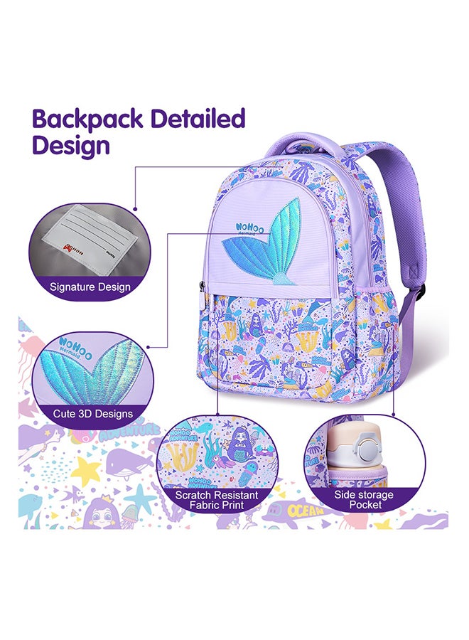 Nohoo Kids 16 Inch School Bag Mermaid - Purple - Image 4