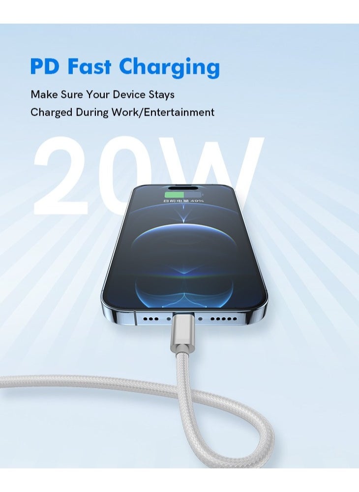 MMG - iPhone Charger Cable 1M[MFi Certified] USB C to Lightning Cable Fast Charging braided Power Delivery PD 20W iPhone Cable for iPhone 14/14 Pro/14 Plus/14 Pro Max, iPad Pro, iPhone 8-13 All Series - Image 1