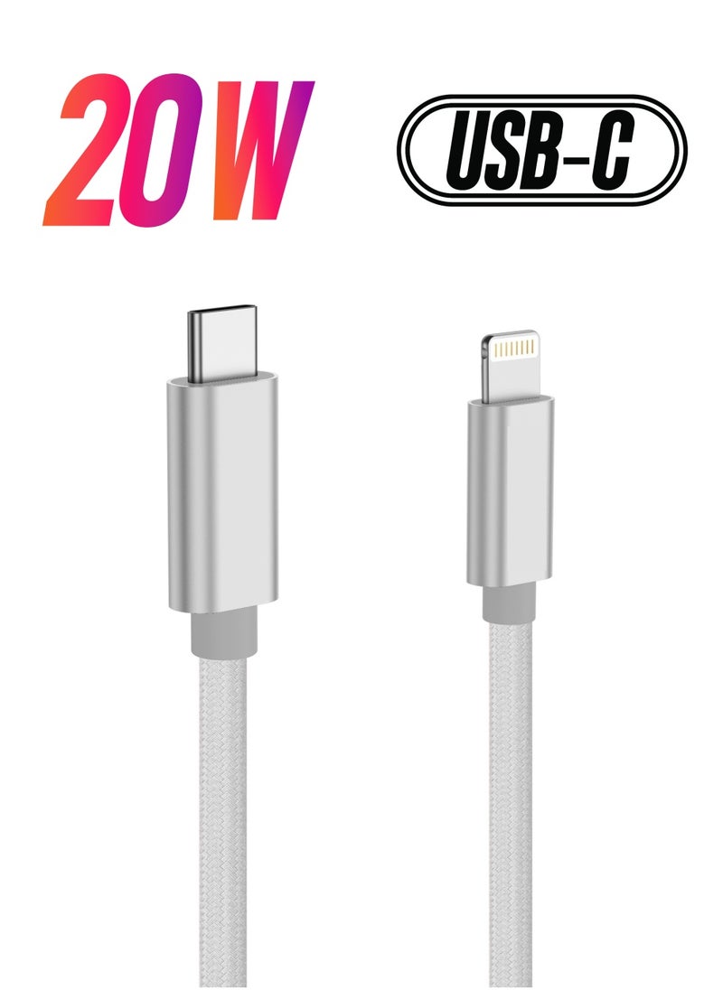 MMG - iPhone Charger Cable 1M[MFi Certified] USB C to Lightning Cable Fast Charging braided Power Delivery PD 20W iPhone Cable for iPhone 14/14 Pro/14 Plus/14 Pro Max, iPad Pro, iPhone 8-13 All Series - Image 1