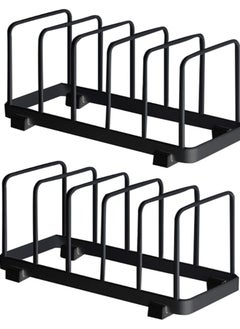 Excefore 2 Pack Dish Drying Rack, Dish Drainer Rack, Dish Storage Rack, Vertical Plate Rack Drainer, Suitable for Kitchen Drawer, Cabinets, Shelf, Cupboard, Corner (Black)  - Image 1