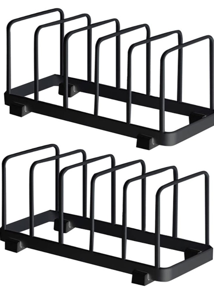 Excefore 2 Pack Dish Drying Rack, Dish Drainer Rack, Dish Storage Rack, Vertical Plate Rack Drainer, Suitable for Kitchen Drawer, Cabinets, Shelf, Cupboard, Corner (Black)  - Image 1