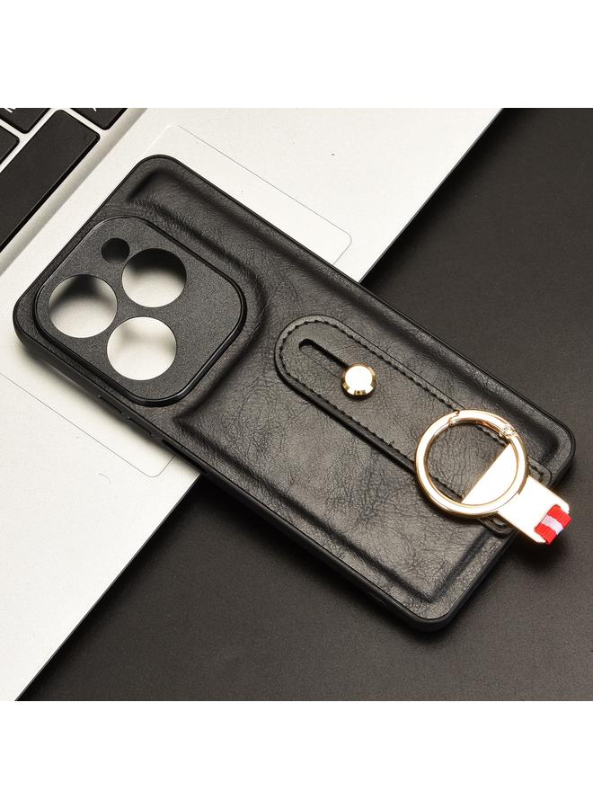 اس-توب جراب خلفي من الجلد لهاتف Infinix Hot 40 / 40 Pro مع سوار معصم - Image 2