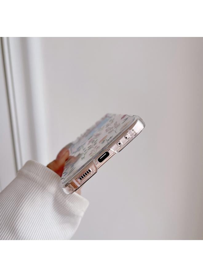 اس-توب جراب لهاتف Samsung Galaxy Z Flip5، جراب شفاف قابل للطي من مادة البولي كربونات بنمط مرسوم - Image 4