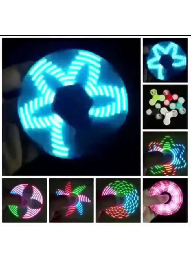 Fingertip Gyro Luminous LED With Light Three Leaf Finger Pattern Crystal Gyro Night Market Stall Small Gifts-Color: Charging Bluetooth Audio Gyroscope (random Charging Cable) - Image 4
