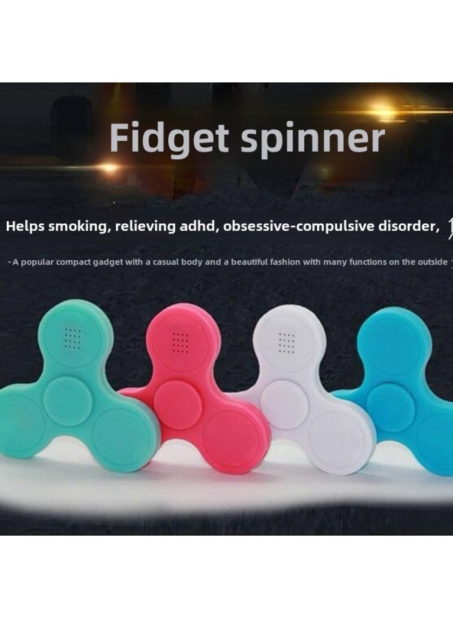 Fingertip Gyro Luminous LED With Light Three Leaf Finger Pattern Crystal Gyro Night Market Stall Small Gifts-Color: Charging Bluetooth Audio Gyroscope (random Charging Cable) - Image 1