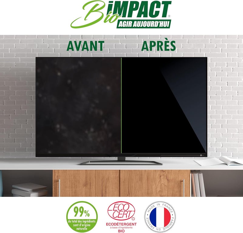 BioImpact TV Screen Cleaner - Smartphone - Glasses - 2X500ml - Natural certified Ecocert - Image 3