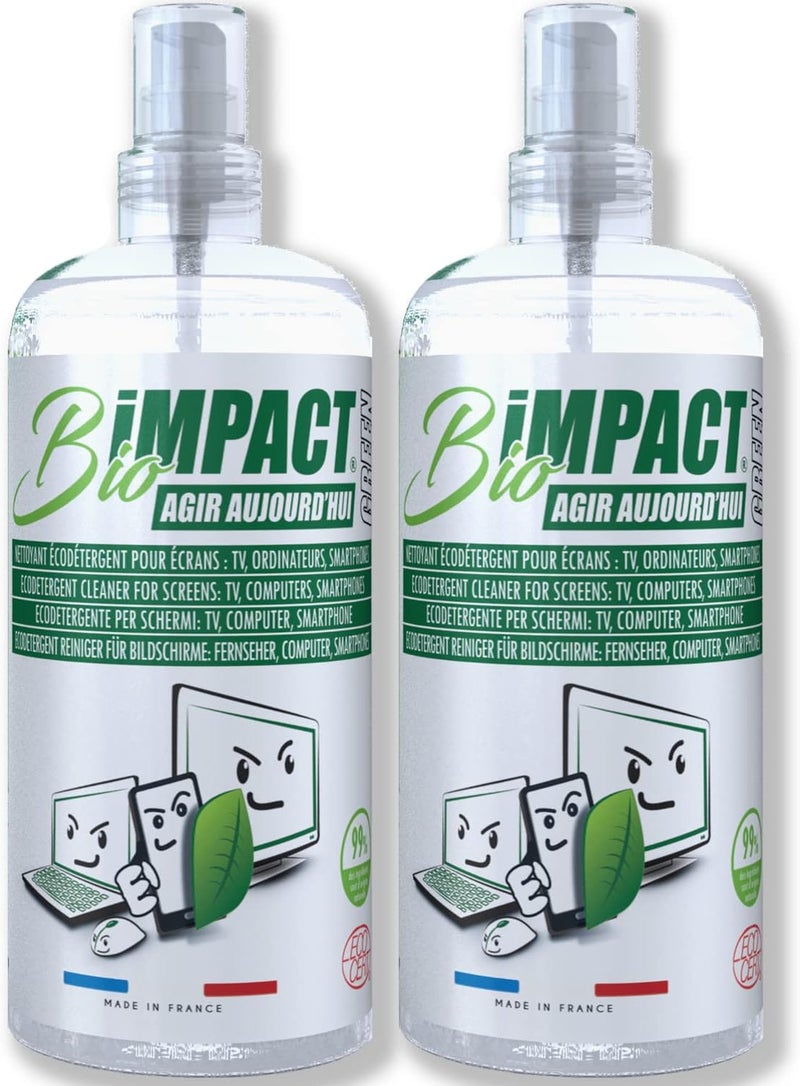 BioImpact TV Screen Cleaner - Smartphone - Glasses - 2X500ml - Natural certified Ecocert - Image 1