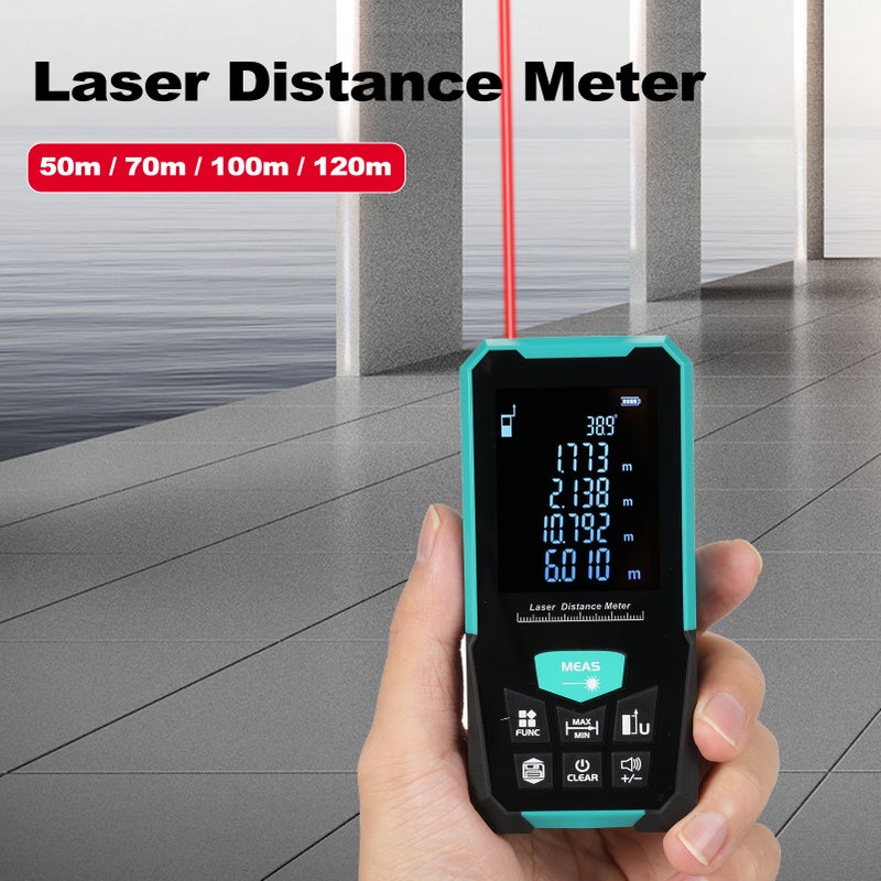 Profesional Distance Meter 120m/393ft Tape Measure Rangefinder with Single Continuous Volumes Area Pythagoras Measurement Modes Digital Range Finder USB Charging - Image 3
