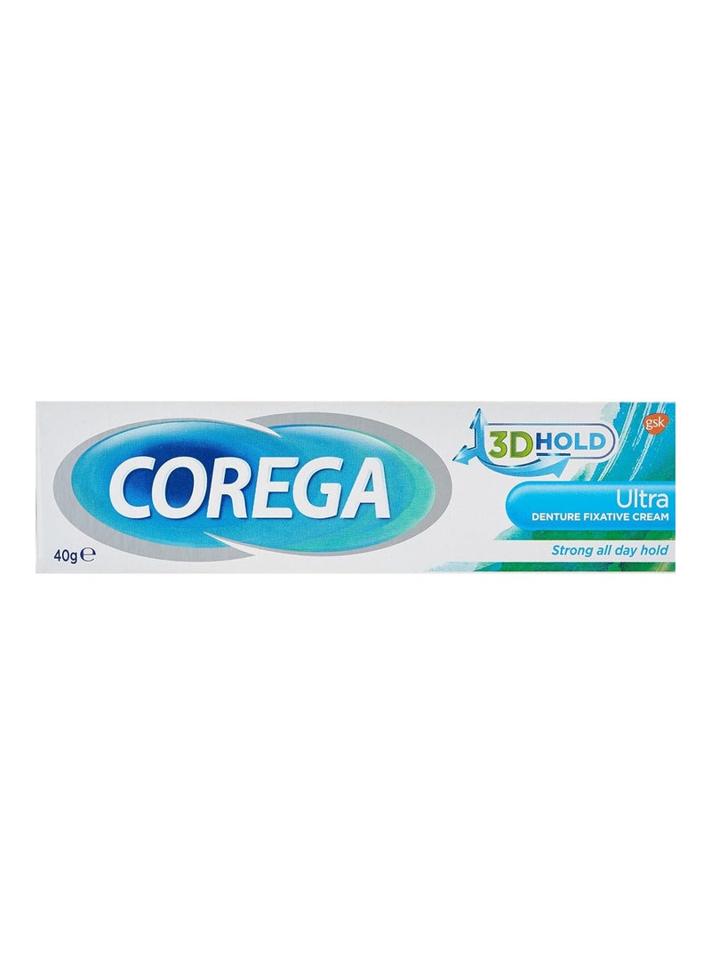 COREGA Denture Fixative Cream, Ultra Cream For Teeth & Gums, 40 G  - Image 2