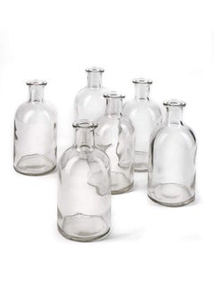 Serene Spaces Living Bud Vases Apothecary Jars Decorative Glass Bottles Centerpiece For Wedding Reception Mini Flower Vases Small Medicine Bottles For Home Decor (Clear Set Of 6)  - Image 1