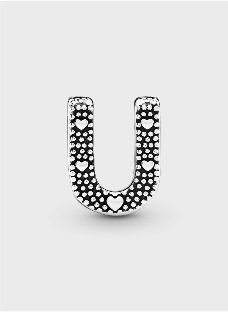 PANDORA Letter U Alphabet Charm - Image 2