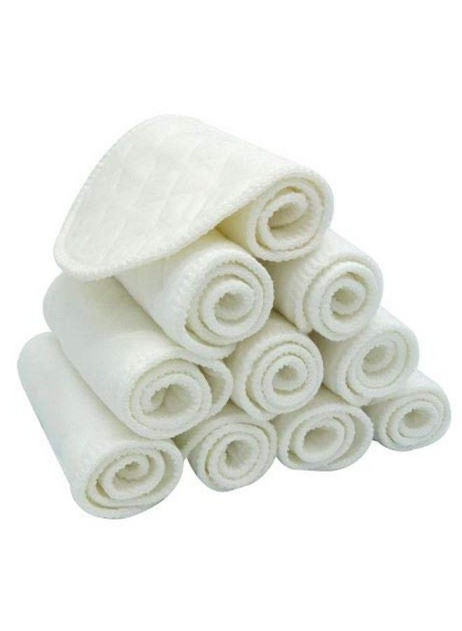 Alya 2 Layered White Microfiber Nappy Inserts Liners Reusable & Washable Cloth Diaper Nappy Inserts For Infants Toddlers (03 Years) (Pack Of 10) - Image 1