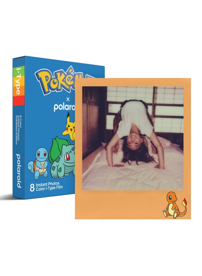 Polaroid Color i-Type Film Pokémon Edition | 8 Instant Photos, 18 Pokémon Frame Designs, Custom Silhouette Darkslide, ASA 640, Compatible with Now, Now+, Flip, I-2 & Lab - 1PK(8 Photos) - Image 1