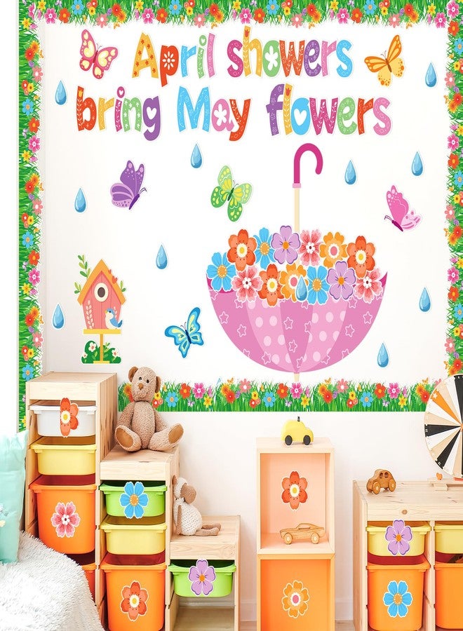 Hedeey Spring Bulletin Board Decorations April Showers Bring May Flowers Decorations Spring Cut Outs Decorations for School Classroom Office Chalkboard Door Party Decor - Image 5