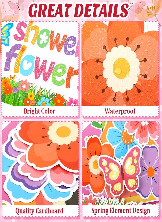 Hedeey Spring Bulletin Board Decorations April Showers Bring May Flowers Decorations Spring Cut Outs Decorations for School Classroom Office Chalkboard Door Party Decor - Image 3