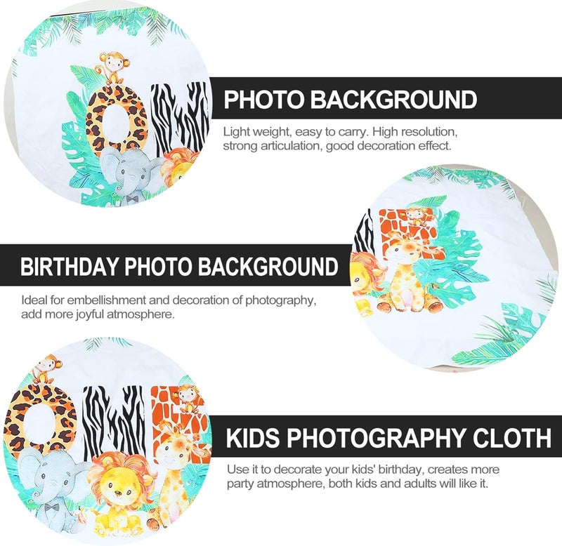 BPA Jungle Animals Birthday Backdrop - Image 4