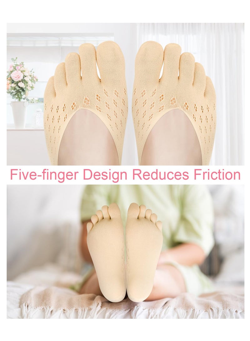 سونسر 3 أزواج من الضغط خمسة أصابع لا تظهر قطع منخفضة جدا غير مرئية للإصبع جوارب فاصل للنساء مع قطاع السيليكون - Image 3