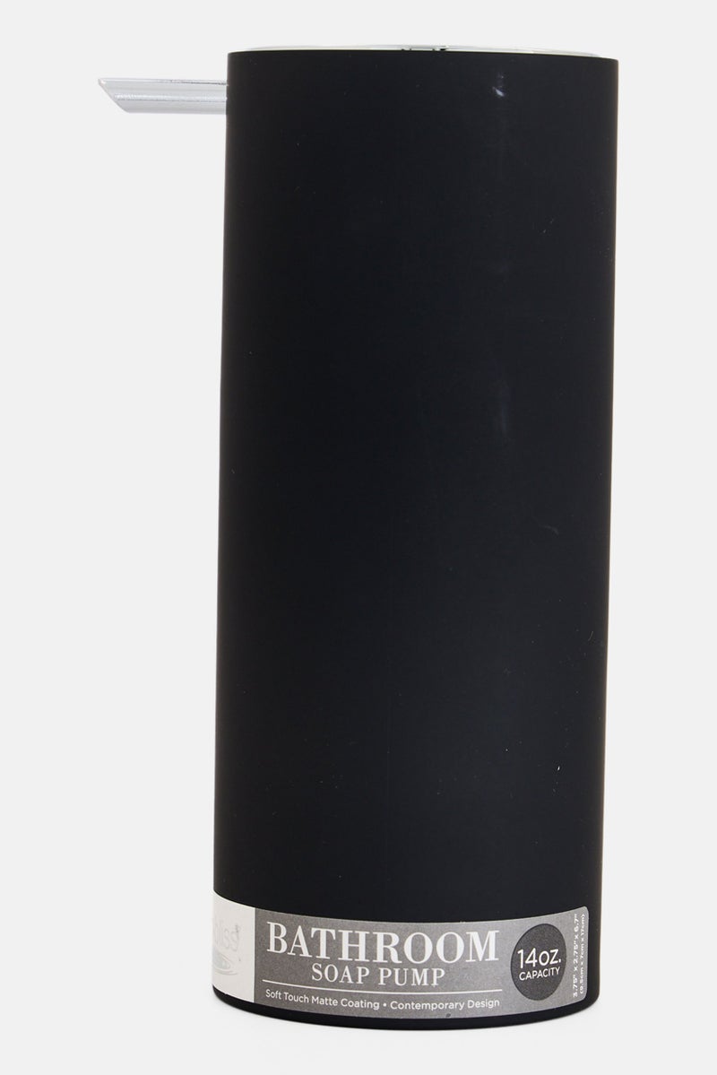 Bath Bliss Soft Touch Easy Pump Soap Dispenser, Black - Image 1